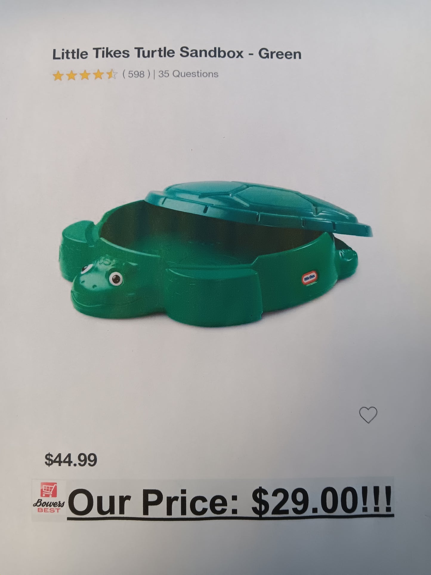 Little Tikes turtle sandbox