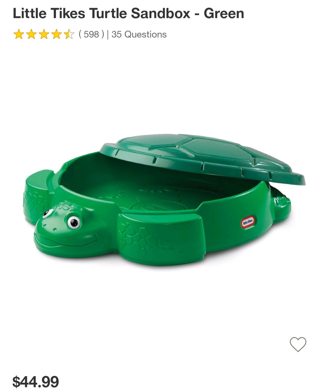 Little Tikes turtle sandbox